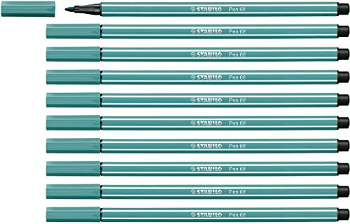 STABILO - Premium-Filzstift - Pen 68 | 10er Pack, türkisblau