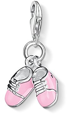 THOMAS SABO Damen Charm-Anhänger Babyschuhe Geburt Charm Club 925 Sterling Silber 0820-007-9