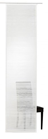 Elbersdrucke halbtransparenter Schiebevorhang Filou 00 weiß 245x60cm Flächenvorhang für Wohnzimmer Schlafzimmer Flur Küche Büro 195342