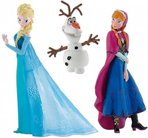 Official Disney's Frozen Set of 3 Figures, Anna, Elsa and Olaf by Disneys Frozen