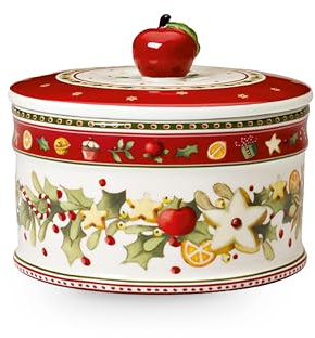 Villeroy & Boch - Winter Bakery Delight Mittelgroße Vorratsdose, Gebäckdose Weihnachten, Keramik Keksdose Mittel, Plätzchendose, Weihnachtsdose, Dose, Box, Süßigkeiten Aufbewahrung, Premium Porzellan