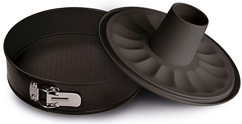 Guardini, Tortiera apribile 2 fondi Ø 30 cm, Acciaio con rivestimento antiaderente, Nero, Made in Italy, Linea Gardenia