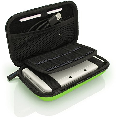 iGadgitz U3613 - EVA Étui Housse Pochette Rigide Compatible avec Nintendo 3DS XL & 2DS XL 2017 - Vert