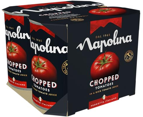 Napolina Chopped Tomatoes, 400 g (Pack of 4)