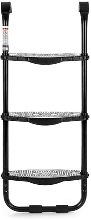 SkyBound Universal 3 Step Trampoline Ladder - Easy Install Ultra-Durable Steel Trampoline Step Ladder for 32 to 40 Tall Trampoline Frames - 220 Lbs Capacity Stairs for Kids and Adults