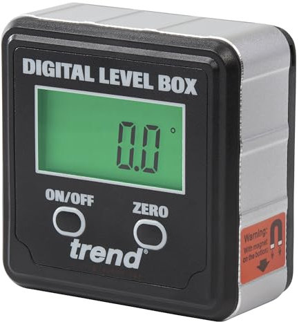 Trend Digital Level Box and Angle Finder (Magnetic Base & LCD Display) for Woodworking and Accurate Table/Mitre Saw Angle Setting, DLB , Black