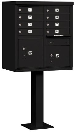Salsbury Industries 3308BLK-U 8 A Size Doors, United States Postal Access Type I Cluster Box Unit, Black