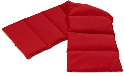 Bio-Bio Dinkelkissen XXL 8-Kammer, 75x20cm - Bio Füllung & Bio Stoff rot - Wärmekissen Körnerkissen Bio-Dinkel