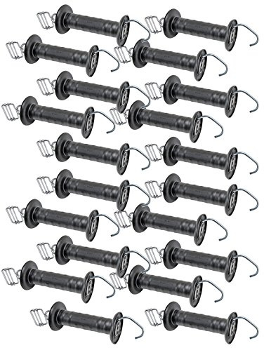 VOSS.farming Maniglia recinzioni elettriche da pascolo, con aggancio per Nastro di Larghezza Max 40, mm zincata, Colore Nero, 20 Pezzi