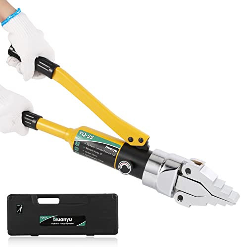 Huanyu Hydraulischer Flanschspreizer 12T Druck Manuell Tragbar Hydraulischer Flanschspreizer Expander Max Expansion 55mm Arbeitssparend für Pipeline Wartung BAU Ventil Ersatz(YQ-55)