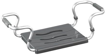 Wenko 73392500, Sedile Vasca da Bagno, Allungabile, carico Max. 120 kg, Alluminio, Argento, 55-65 x 18 x 26 cm