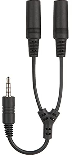 Speedlink SPLITZ Headset Splitter - Anschluss für zwei Kopfhörer, für Smartphones und Tablets, Mikrofonbetrieb möglich, schwarz