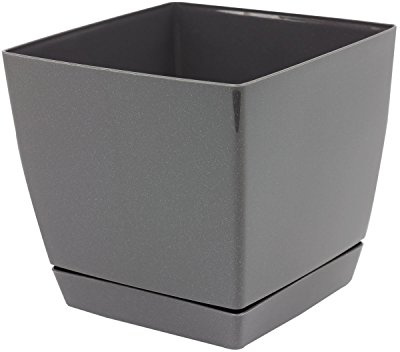 Maceta mod. begonya fresh quadro con plato incluido 18cm. antracita