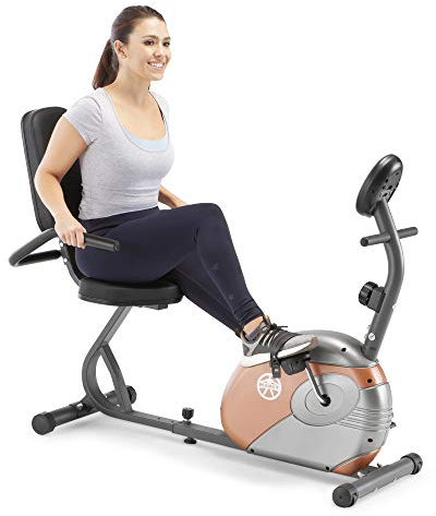 Marcy Recumbent Exercise Bike with Resistance ME-709 Black/Gray/Copper