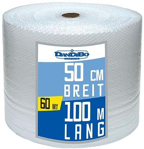 Luftpolsterfolie 50cm x 100m 60my Stark Polsterfolie Umzugsfolie Knallfolie