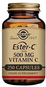 Solgar Ester-C Plus 500 mg Vitamin C Vegetable Capsules - Food Supplement, Pack of 250 - Immune System Support - Ideal for Sensitive Stomachs - Vegan, Gluten Free