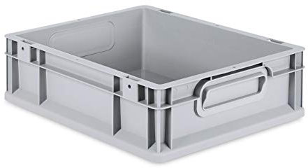 aidB Eurobox NextGen Grip, 400x300x120 mm, Griffe geschlossen, robuste Plastikbox aus Kunststoff mit ergonomischen Griffen, stapelbare Kunststoffkiste, ideal für die Industrie, 1St.