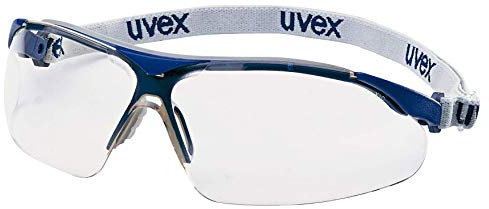 Uvex 9160120 Schutzbrille mit Kopfband, Transparent/Blau-grau