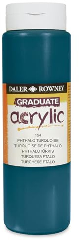Daler Rowney Graduate - Pintura acrílica (bote de 500 ml), color turquesa ftalo