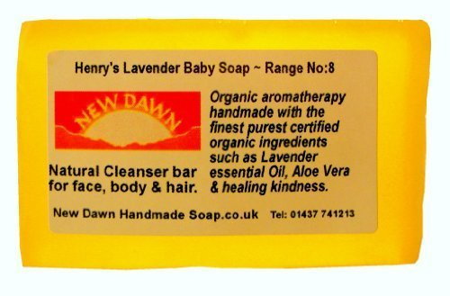 Handmade Natural Baby bath Lavender Soap Bar - Range No.8 - Eczema / Nappy Rash and Cradle Cap Relief. Good for Sensitive Skin / New Born Skin & Scalp - 35g - Sample / Travel Size by New Dawn