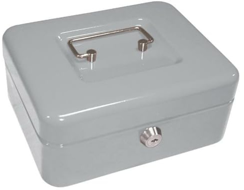 Flödesbox q-connect 8/' 200 x 160 x 90 mm silver med mynthållare
