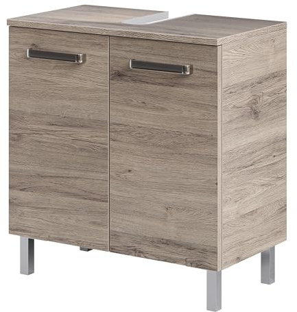 Pelipal Waschbeckenunterschrank Quickset 313 in Sanremo Eiche Terra quer Nachbildung, 60 cm breit | Waschbeckenschrank ohne Waschbecken mit 2 Türen