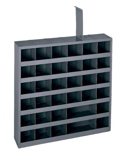 Durham 314-95 Gray Cold Rolled Steel 36 Opening Adjustable Parts Bin, 23-3/4 Width x 4-3/4 Depth x 23-3/4 Height by Durham