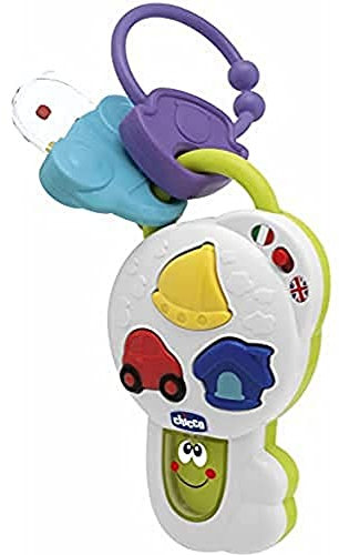 Chicco Chiave Giocattolo Parlante, Gioco Musicale Elettronico per la Prima Infanzia con Luci e Suoni, Giochi Educativi, Bilingue Italiano-Inglese, Insegna le prime parole in Inglese, 6-36 Mesi