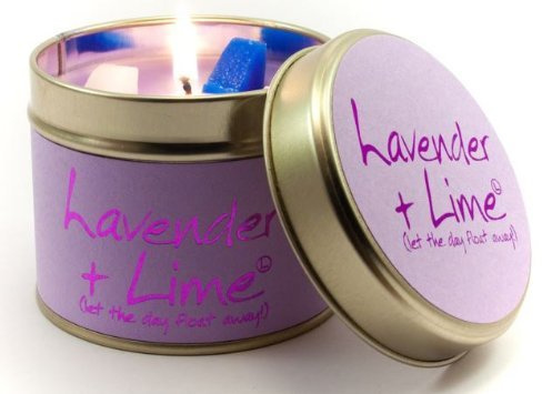 Lily-Flame Scented Candle in a presentation Tin - Lavender and Lime