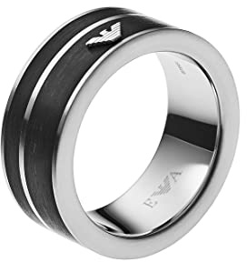 Emporio Armani Anillo Para Hombre, 9/10/11/11.5mm Anillo De Acero Inoxidable Plateado, EGS2032040