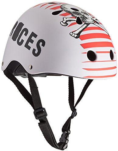 Roces - Casco CE Skull 800, Casco Agresivo para Mayores, Blanco/Rojo, M