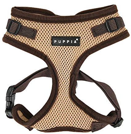 Puppia Authentic RiteFit Harness with Adjustable Neck, Medium, Beige