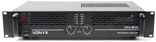 Vonyx VXA-800 DJ Power Amplifier 2-Channel Stereo & Bridgeable PA Amplifier, 400W RMS Output, Rack Mountable Design, NL2 Connectors, RCA & 6.3mm Inputs Ideal for Events & DJ Setups