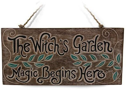 'Schild The Witch 's Garden.' Magic Begins Here, für Haus oder Garten – Tolles Schild für Schuppen
