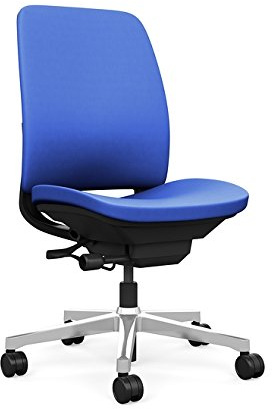 Steelcase Amia Task Chair: Black Frame/Polished Aluminum Base - Armless - Hard Floor Casters