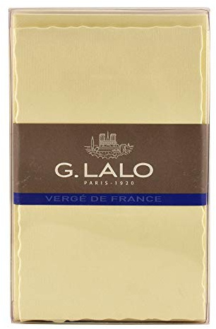 Clairefontaine Lalo 25216L - Un set per corrispondenza, '' collezione di Parigi, '' che include 10 biglietti 9,7x15,2 cm 300g e 10 buste rivestite con bordi dentellati 10x15,8 cm, Avorio