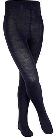 FALKE Comfort Wool K Ti lana spessi tinta unita 1 pezzo, Collant Unisex Bambini, Blu Dark Marine 6170, 98-104