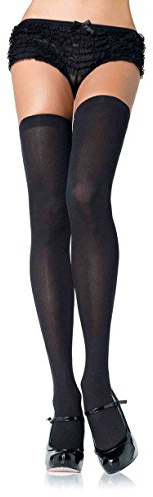 Leg Avenue 6255 - Durchsichtige Halterlose Strümpfe mit Schleife, Einheitsgröße, schwarz