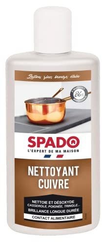 Spado - Nettoyant cuivre - Nettoie et désoxyde - Brillance - contact alimentaire - 250 ML - Fabriqué en France
