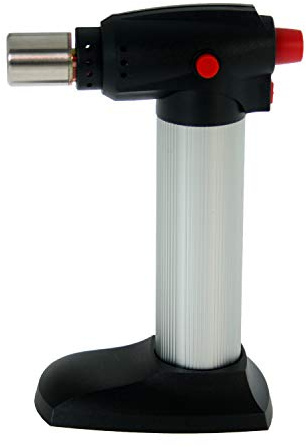 DONREGALOWEB Chalumeau de cuisine en métal et acrylique à gaz décoré de couleur noire et blanche