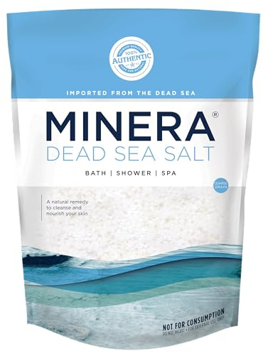 Minera Coarse Grain Dead Sea Salt for Bath & Soaking – 10 lbs, Fast-Dissolving, 100% Pure & Natural, Unscented, Skin-Nourishing Bulk Sea Salt