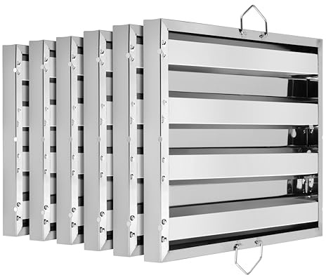 New Star Foodservice 54323 Stainless Steel Hood Filter, 16 W x 20 H, Set of 6