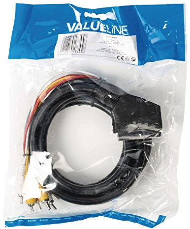 Câble RCA PÉRITEL avec Adaptateur PÉRITEL mâle 6 RCA mâles 2.00 m Noir