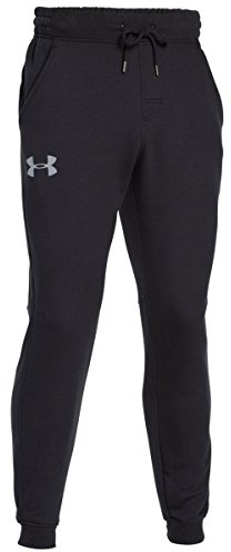 Under Armour Rival Cotton Jogger Pantalón Largo, Hombre, Negro 001, M