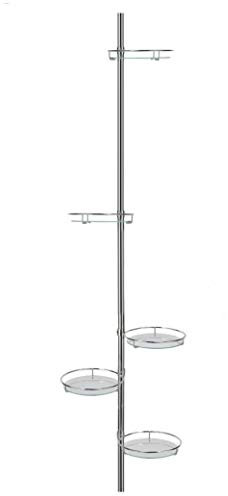 Teleskop Blumenregal (4 Ebenen) - Teleskop Blumenständer (vertikal) aus Metall und Glas, Blumenleiter draußen, Blumentreppe Metall, Pflanzenständer Garten oder Balkon Pflanzenregal