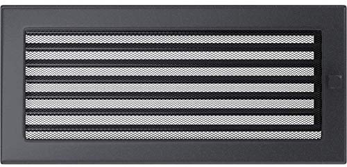 Kratki ventilationsgaller spis 17cm x 37cm grafit med persienner
