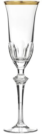 ARNSTADT KRISTALL Sektglas Palais Gold hell (26,2 cm) - Kristallglas mundgeblasen · von Hand geschliffen · Handmade in Germany · inkl. 24 Karat Goldrand