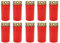 Beste Choice 10 Pack Red Memorial Candle - Long Lasting, Wind & Rain Resistant, 12cm H x 5.8cm D, 50hr Burn Time, Jar Container, Outdoor Use, Modern Style, Memorial Theme