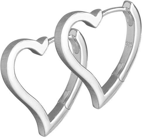 Vinani Orecchini Huggie Hoop del cerchio Creole - Cuore - argento sterling 925 - Angelo Heart - CAH