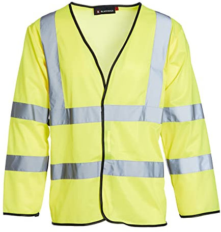 Blackrock Gilet Hi Vis a maniche lunghe giallo, Giacche riflettenti ad alta visibilità, Hi Viz, Abbigliamento da lavoro e di sicurezza, Abbigliamento neon, Corsa, Giacca, Hivisibile, Sicurezza, DPI